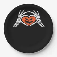 Skeleton Hands A Spooky Halloween Heart Classic Paper Plates