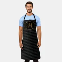 Elegant, Sophisticated Striped Monogram  Apron