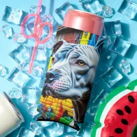 Urban Graffiti Street Art City Pitbull Lover Seltzer Can Cooler