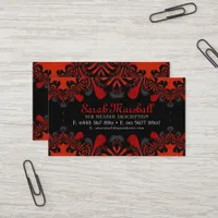 Gothic Tribal Goddess Red+Black V4 Business Card