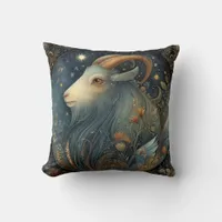 Capricorn Goat Zodiac Astrology Celestial Birthday Throw Pillow