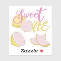 Sweet One Pink Lemonade Birthday Stickers