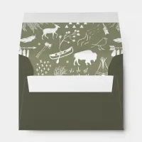 Buffalo Adventures Pattern White ID599 Envelope