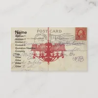 Vintage Postcard and Chandelier Business Card