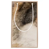 Wolf fur brown small gift bag