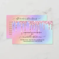 Eyelash Extension Aftercare Instruction Glitter Bu Business Card