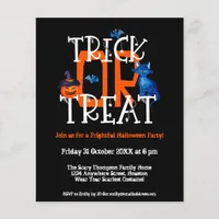 PAPER |Trick Or Treat Halloween Party Black Invite