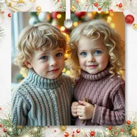 Add a Family Photo to this Personalized Christmas Metal Ornament