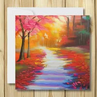 Beautiful Fall Day  Autumn Path Thinking about You Card