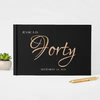 Elegant Black and Gold 40th Birthday Guest Book