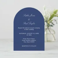 Elegant Navy Blue Arch Wedding Invitation