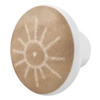 Southwest Rock Art Sun Symbol Ceramic Knob