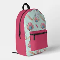 Back to School Elephant Pattern Printed Backpack