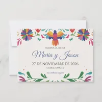 Folk Art Colorful Floral Fiesta Spanish Wedding Save The Date