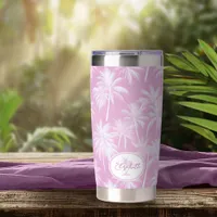 Hawaiian Palm Tree Silhouette Pattern Plum ID1093 Insulated Tumbler