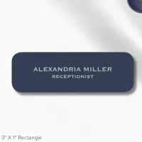 Minimalist Navy and Gray Name Tag