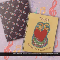 Heart the Beat Doodles Music Lovers Name Orange Planner