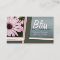 Pink Green Photography w/ Photo template Business Card