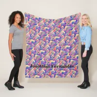 Watercolor Pattern Personalized Fleece Blanket