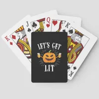 Let's Get Lit Halloween Beer Drinker Poker Cards