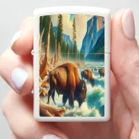 Majestic Bison Migration Zippo Lighter