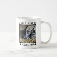 Cute World's Best Rescue Mom Paw Prints Pet Photo Coffee Mug