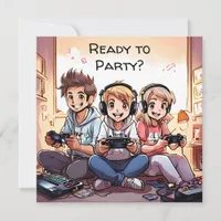 Ready to Party | Gaming Themed Birthday Party Invitation