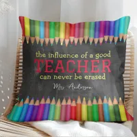 Teacher Quote Chalkboard Pencils Appreciation Throw Pillow