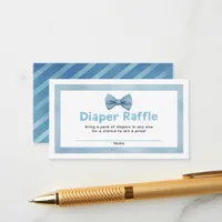 Blue Bow Tie Baby Shower Diaper Raffle  Enclosure Card