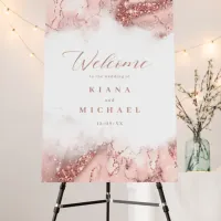 Marble Glitter Wedding Welcome Rose Gold ID644 Foam Board