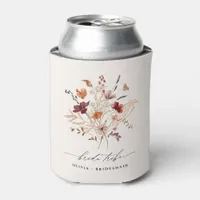 Boho Wildflowers Bachelorette Wedding Bride Tribe Can Cooler