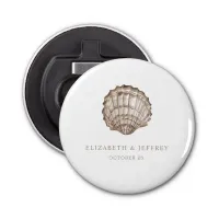 Sandy Seashells Marine Ocean Beach Wedding  Bottle Opener