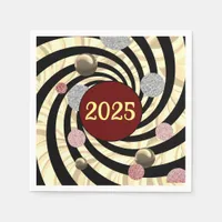 Happy New Year 2025, spirals and bubbles  Napkins