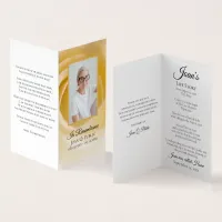 White Rose Flower Funeral Memorial Prayer  Business Card