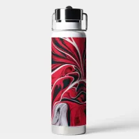 Bold Red, Black & White Marble | Water Bottle