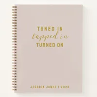 Law of Attraction Tuned In Minimalist Pink Notebook