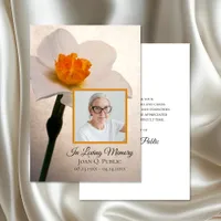 White Daffodil Spring Funeral Memorial Sympathy Thank You Card