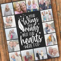 Your Wings Were Ready Multi Photo Memorial Fleece Blanket