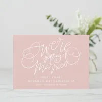 Blush Elegant Simple Handwritten Calligraphy Save The Date