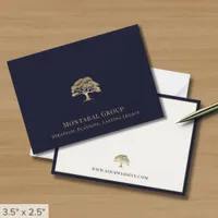 Elegant Gold Tree Logo  Note Card