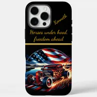 Vintage hot rod cruising by the lakeside at sunset iPhone 16 pro max case