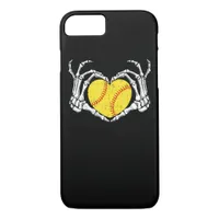 Skeleton Hands Heart Halloween Costume Softball iPhone 8/7 Case