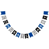 Blue Gray Black Congratulations Bunting Flags