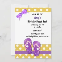 PURPLE Beach Party Invitations