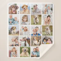 Simple 20 Photo Collage Personalized Pictures Sherpa Blanket