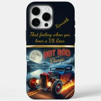 Classic hot rod cruising by the moonlit lake iPhone 16 pro max case