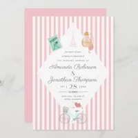 Paris Themed Wedding Shower Party Invitation
