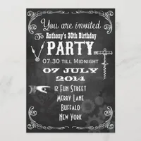 Steampunk Chalkboard Birthday Party Invitation