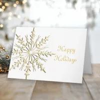 Gold Snowflake Business Christmas Card