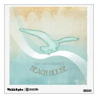 Beach House Seagull Aqua Blue ID623 Wall Decal